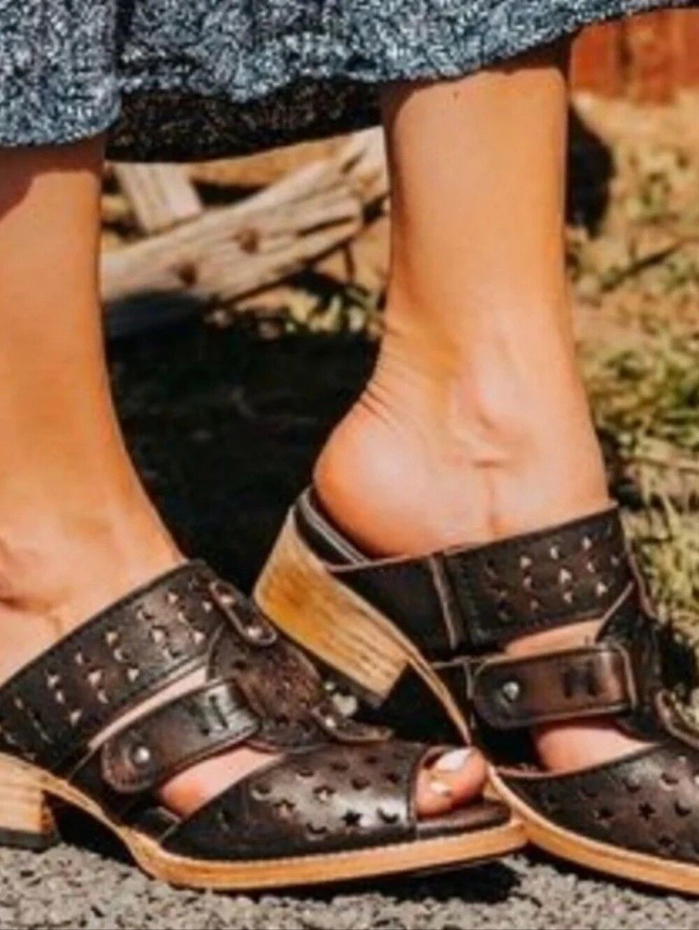 Freebird by Steven Moonstar Leather Sandal in Dark Brown Size 12